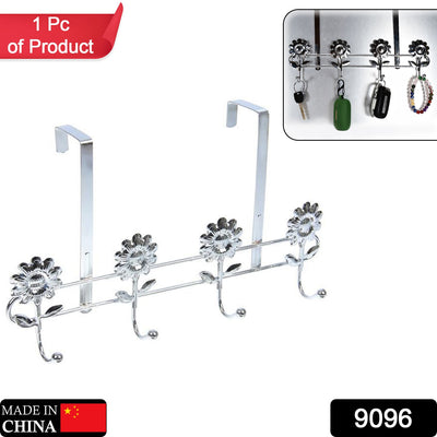 9096 Stainless Steel 4 Pin Wall/Door Mounted Cloth/key Holder Hook Rail, Key Holder. DeoDap