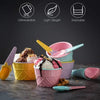 5321  ICE CREAM BOWL & Spoon Set PLASTIC SOLID COLOUR CREAM CUP COUPLE BOWL WITH SPOON. ICE CREAM SPOON & BOWL SET, 12 PC SET OF ICE CREAM BOWL & SPOON (MULTI COLOR) DeoDap