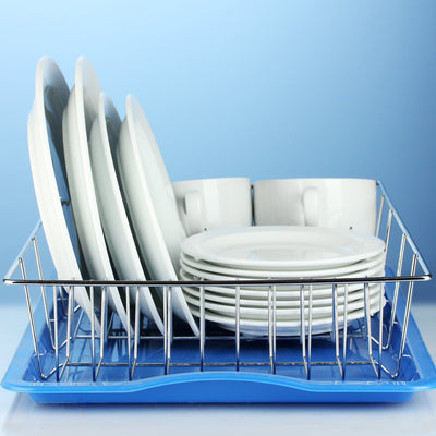 5140 High Grade Dish Drainer Basket/Plate Sink Stand/Plate Drying Rack/Dish Rack for Kitchen Stainless Steel 48cm DeoDap