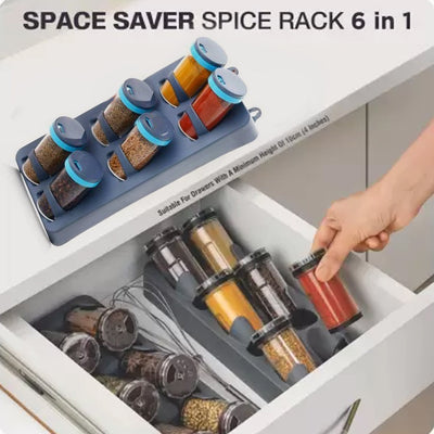 2574 Space Saver Spice Rack  6 Piece Spice Set  (Plastic) DeoDap