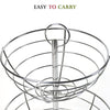 5224  2 Tier Steel Fruit Basket Bowl Fruit Bread Organizer Storage Holder Stand with Modern Design for Gift Home Party DeoDap