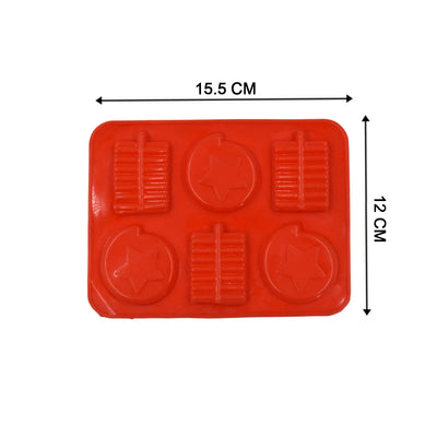 4882 6cavity Chocolate Mould Tray | Cake Baking Mold | Flexible Silicon Ice Cupcake Making Tools DeoDap