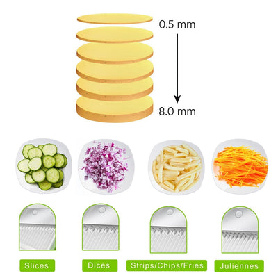 2803A MULTI FUNCTIONAL TIME SAVING ADJUSTABLE HAND PRESS VEGETABLES CHOPPER DeoDap