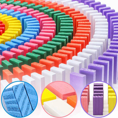 4439B 100PC DOMINO BLOCKS SET MULTICOLOR WOODEN TOY BUILDING INDOOR GAME TOY DeoDap