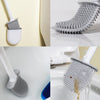 1420 Silicone Toilet Brush with Holder Stand for Bathroom Cleaning