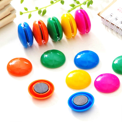 4676A White Board Magnetic Particle Circle 2cm Color Magnetic Nail Household Teaching Magnet Strong Plastic Magnetic Buckle (Pack of 200pc)