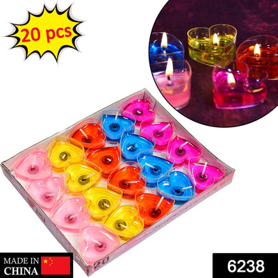 6238 Heart Shape Wax Scented Candles. (Pack of 20 pcs) DeoDap