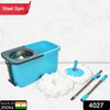 4027 QUICK SPIN MOP PLASTIC SPIN, BUCKET FLOOR CLEANING, EASY WHEELS & BIG BUCKET, FLOOR CLEANING MOP WITH BUCKET DeoDap