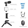 6054 Vlogging Kit for Video Making with Mic Mini Tripod Stand, LED Light & Phone Holder Clip for Making Videos DeoDap