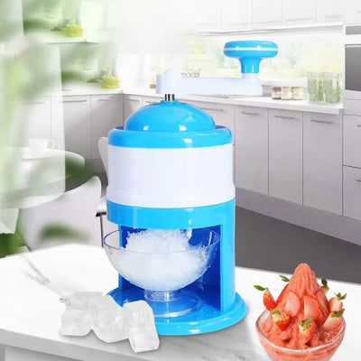 2831a Portable Gola Maker Ice Crusher and Shaved Ice Machine, Hand Shaved Ice Machine Manual Fruit Smoothie Machine Mini Household Ice Shaver Small Ice Crusher