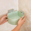 4033 Corner Shelf Bathroom Kitchen Rack Self Adhesive Shower Caddy Plastic Triangle Wall Mount Storage Basket DeoDap