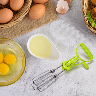 2297 Manual Rotary Egg Beater with Handle Hand Egg Mixer Blender Rotation Kitchen Handheld Whisk DeoDap