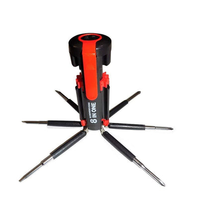 8 in 1 Multi-Function Screwdriver Kit with LED Portable Torch DeoDap