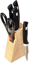 102 Kitchen Knife Set with Wooden Block and Scissors (5 pcs, Black) fashiondep.in