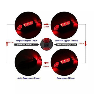 1561 Rechargeable Bicycle Front Waterproof LED Light (Red) DeoDap