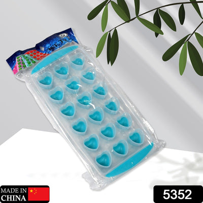 5352 Easy Push Premium POP-UP ice Tray, With Flexible Silicon Bottom and Lid, Heart Shape 18 Cube Trays DeoDap