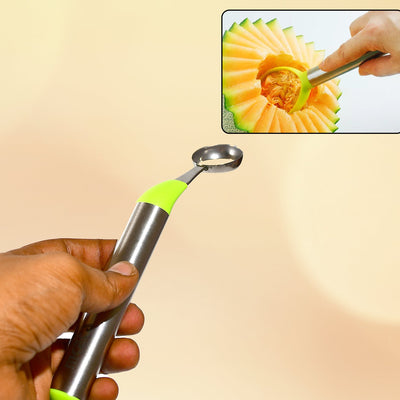 2200 Melon Baller with handle for easy grip, Melon Corer Peeler, Stainless Steel Fruit Scooper Tool. DeoDap