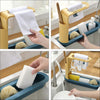 7677 Telescopic Sink Adjustable Sponge Soap Dish Cloth Holder Drainer Tray DeoDap