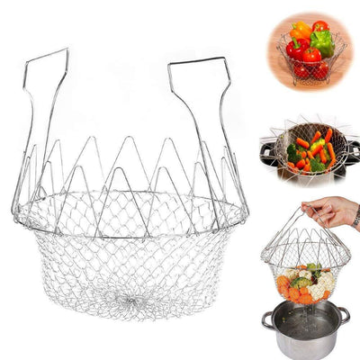 139 Foldable Strainer Chef Basket DeoDap