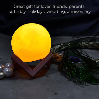 6273A true home Moon Night LAMP with Wooden Stand Night LAMP for Bedroom