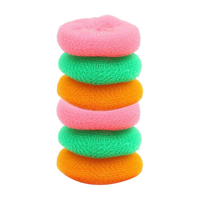 2630 Plastic Scrubber Round Nylon Scrubbers (Pack of 6) DeoDap