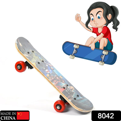 8042 Wood Skateboard Skating Board Lightweight Board Cool Skate Board for Beginner/Kids/Teens/Adult and Return Gift Item DeoDap