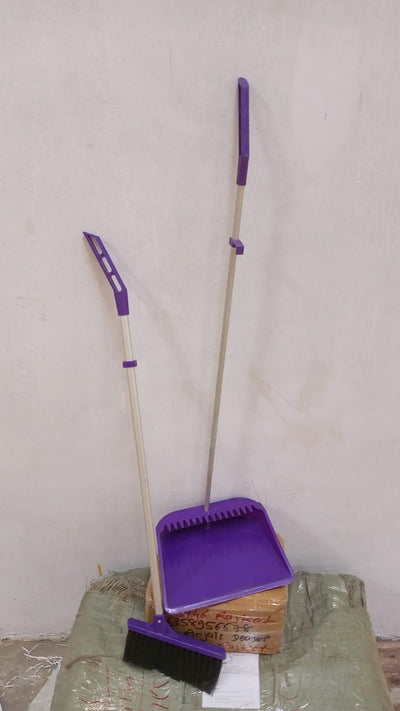 0627 Long Handle Dustpan and Brush 2 Piece Set for Sweeping Cleaning Home Office