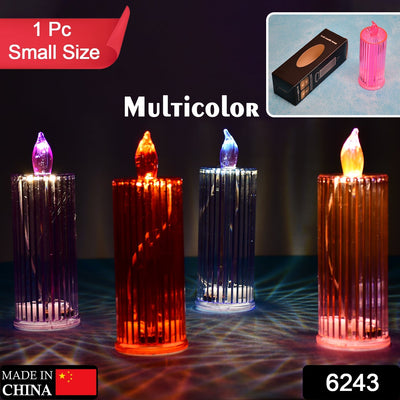 6243 Big Simple Candles for Home Decoration, Crystal Candle Lights (Multicolor)